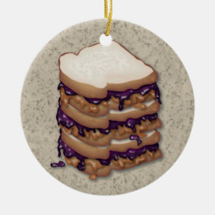 Erdnussbutter-und Gelee-Sandwiche Keramik Ornament