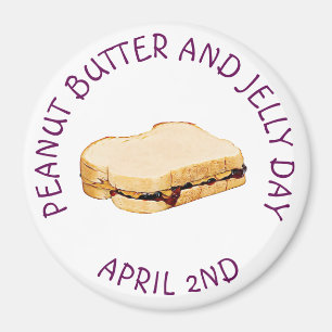 Erdnussbutter und Jelly Day 2. April Food Magnet