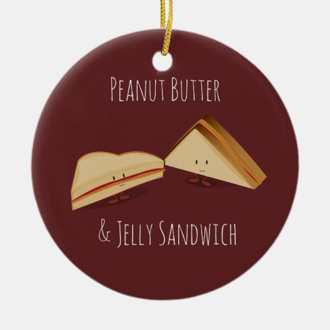 Erdnussbutter und Jelly Sandwich Food Keramik Ornament (Vorne)