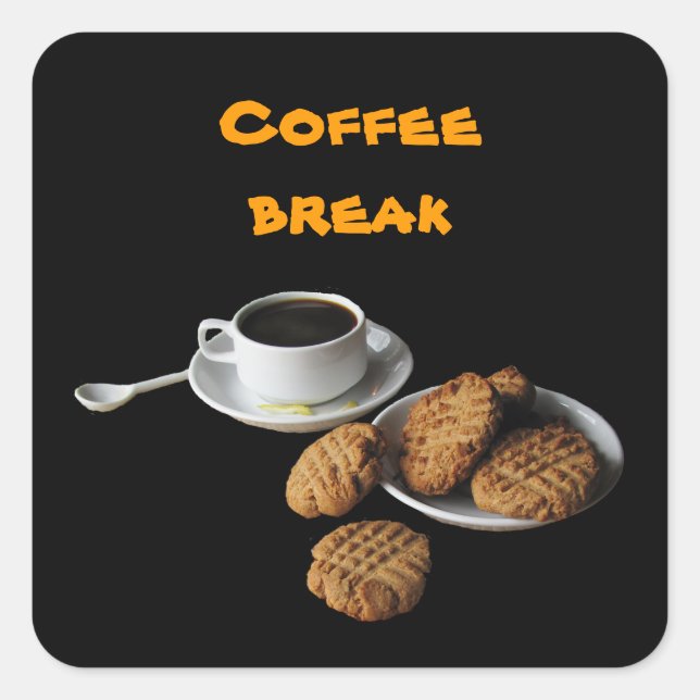 Erdnussbutterkekse Quadratischer Aufkleber (Vorderseite)