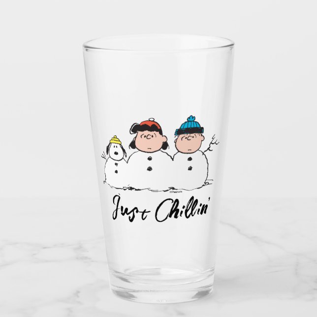 Erdnüsse | 3 Person Snowman Glas (Vorderseite)