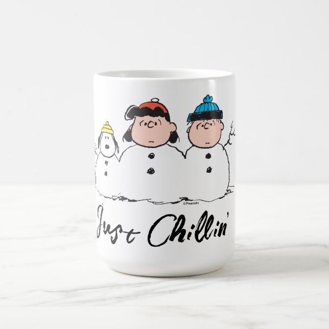 Erdnüsse | 3 Person Snowman Kaffeetasse (Mittel)
