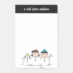 Erdnüsse   3 Person Snowman Post-it Klebezettel