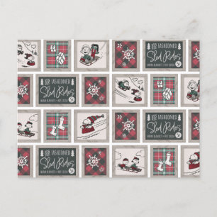 Erdnüsse   Alt modisches Schlittelwegmuster Postkarte