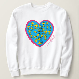 Erdnüsse   Blaues Herz aus Holz Sweatshirt