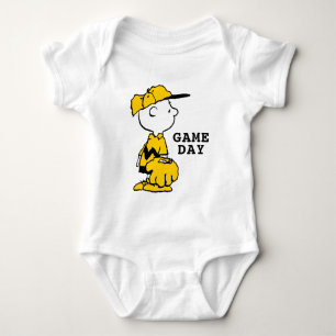 Erdnüsse   Charlie Brown Baseball Game Baby Strampler