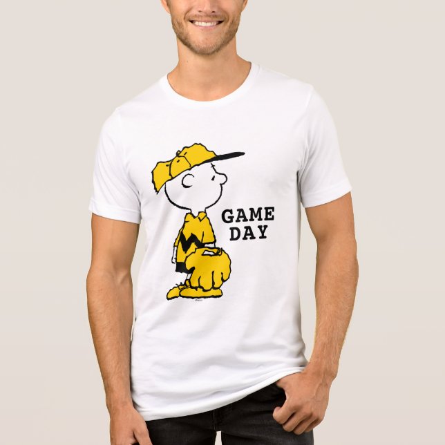 Erdnüsse | Charlie Brown Baseball Game Tri-Blend Shirt (Vorderseite)