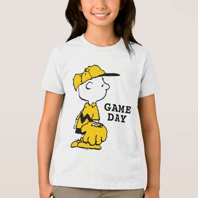 Erdnüsse | Charlie Brown Baseball Game Tri-Blend Shirt (Vorderseite)
