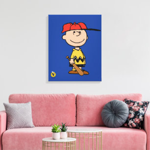 Erdnüsse Charlie Brown Baseball-Lächeln Leinwanddruck