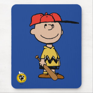 Erdnüsse Charlie Brown Baseball-Lächeln Mousepad