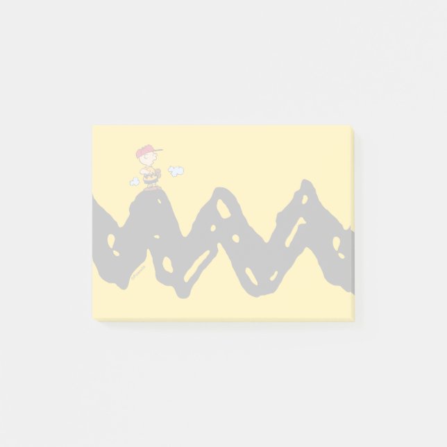 Erdnüsse | Charlie Brown Baseball Post-it Klebezettel (Vorderseite)