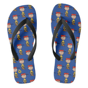 Erdnüsse   Charlie Brown Baseball Smile Flip Flops