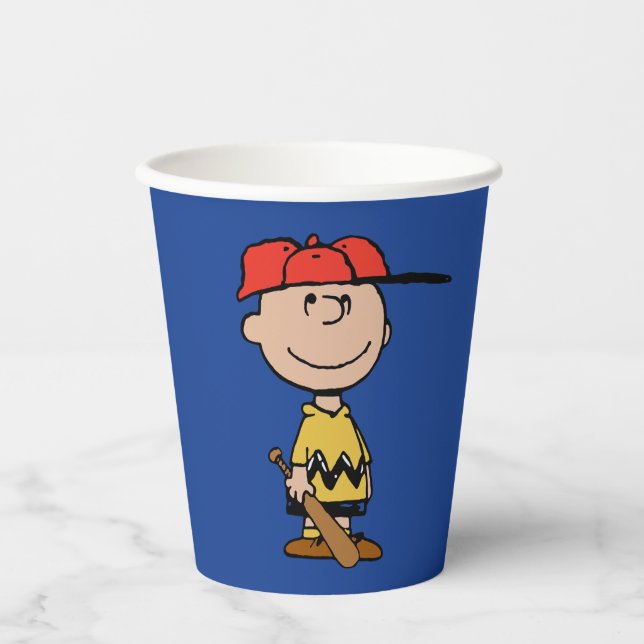 Erdnüsse | Charlie Brown Baseball Smile Pappbecher (Vorderseite)