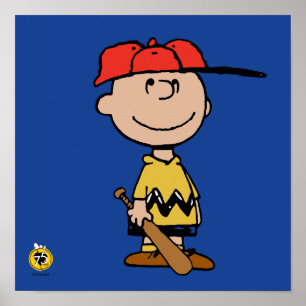 Erdnüsse   Charlie Brown Baseball Smile Poster