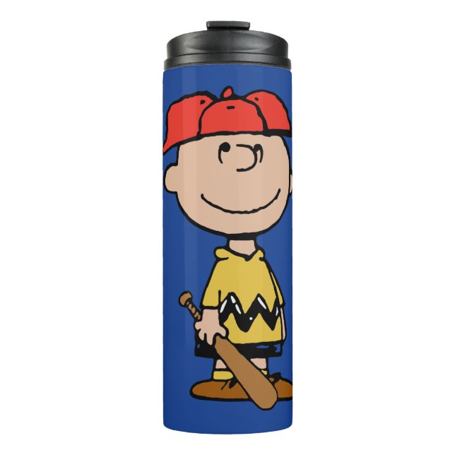 Erdnüsse | Charlie Brown Baseball Smile Thermosbecher (Vorderseite)