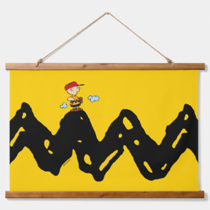 Erdnüsse   Charlie Brown Baseball Wandteppich Mit Holzrahmen