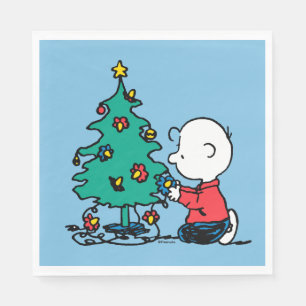 Erdnüsse Charlie Brown Christmas Lights Serviette