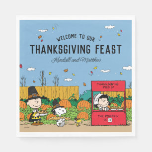 Erdnüsse Charlie Brown Erntedank Name hinzufüg Serviette
