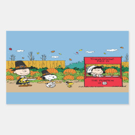 Erdnüsse | Charlie Brown Erntedank Rechteckiger Aufkleber