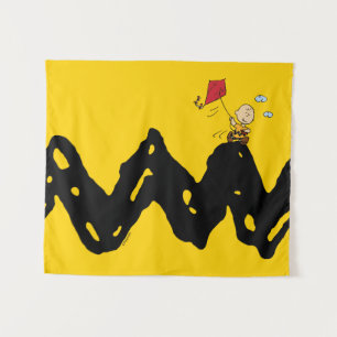 Erdnüsse   Charlie Brown Flying Kite Wandteppich