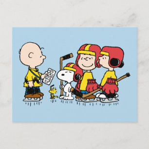 Erdnüsse   Charlie Brown Hockey Coach Postkarte