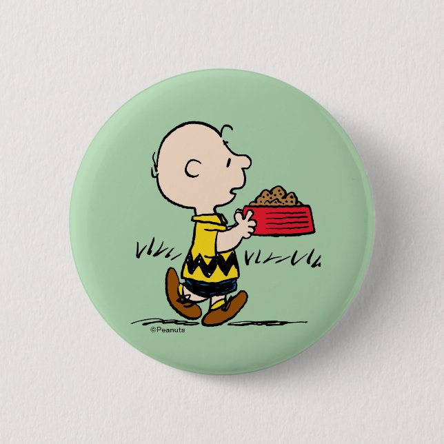 Erdnüsse | Charlie Brown mit Snoopy's Dish Button (Vorderseite)