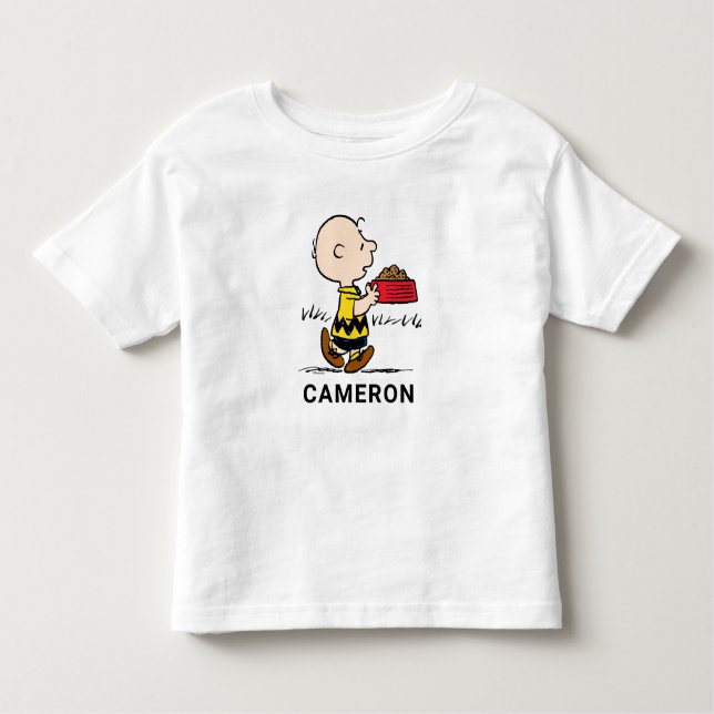 Erdnüsse | Charlie Brown mit Snoopy's Dish Kleinkind T-shirt (Vorderseite)