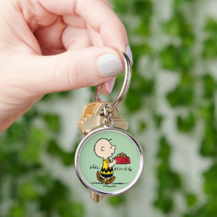 Erdnüsse   Charlie Brown mit Snoopy's Dish Schlüsselanhänger