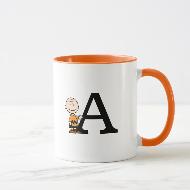 Erdnüsse | Charlie Brown Monogram A Tasse (Rechts)
