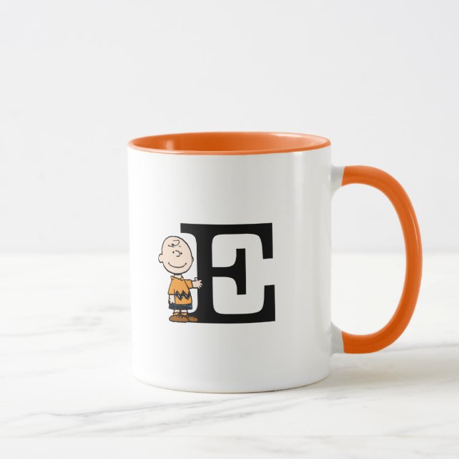 Erdnüsse | Charlie Brown Monogram E Tasse (Rechts)
