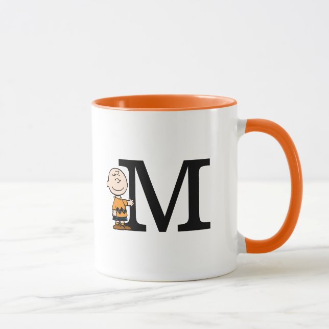 Erdnüsse | Charlie Brown Monogram M Tasse (Rechts)