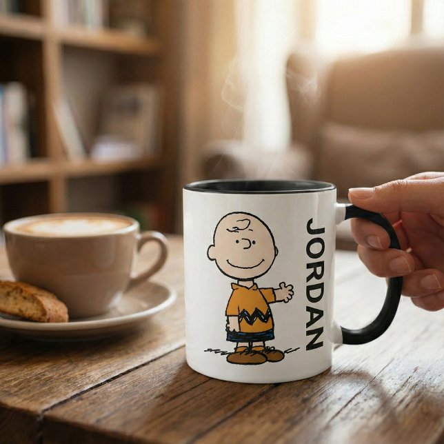 Erdnüsse | Charlie Brown | Name hinzufügen Tasse (Von Creator hochgeladen)