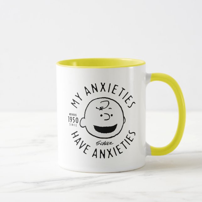 Erdnüsse | Charlie Brown Nervous seit 1950 Tasse (Rechts)
