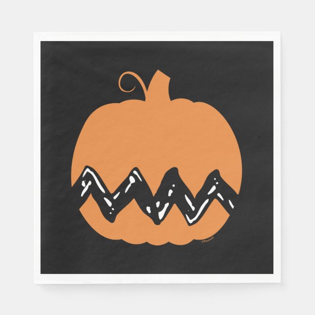 Erdnüsse | Charlie Brown Orange Pumpkin Serviette (Vorderseite)