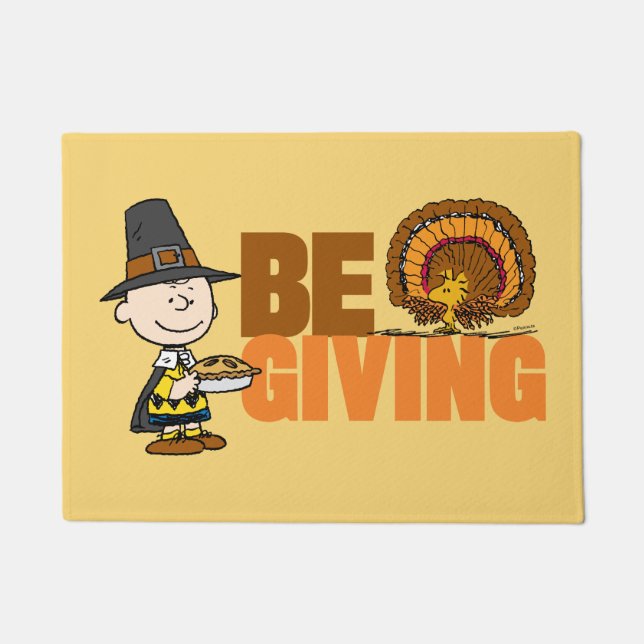 Erdnüsse | Charlie Brown Pilgrim Fußmatte (Vorderseite)