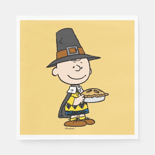 Erdnüsse | Charlie Brown Pilgrim Serviette (Vorderseite)