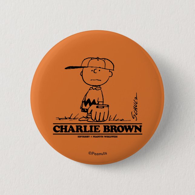 Erdnüsse | Charlie Brown Playing Ball Button (Vorderseite)