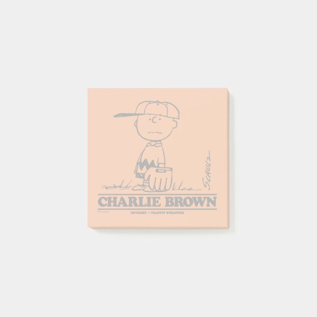 Erdnüsse | Charlie Brown Playing Ball Post-it Klebezettel (Vorderseite)