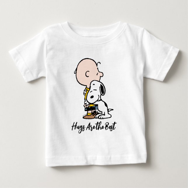 Erdnüsse | Charlie Brown & Snoopy Hug Baby T-shirt (Vorderseite)