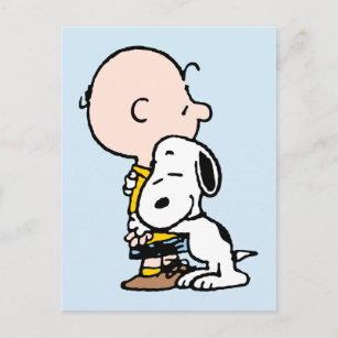Erdnüsse   Charlie Brown & Snoopy Hug Postkarte