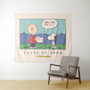 Erdnüsse Charlie Brown Snoopy Na Du Hast Es Gescha Wandteppich