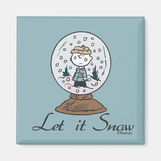 Erdnüsse | Charlie Brown Snow Globe Magnet (Vorne)