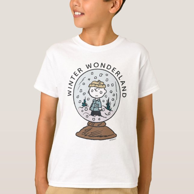 Erdnüsse | Charlie Brown Snow Globe T-Shirt (Vorderseite)