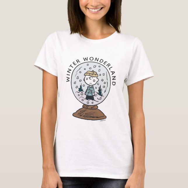 Erdnüsse | Charlie Brown Snow Globe T-Shirt (Vorderseite)