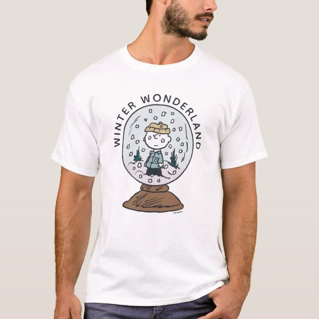 Erdnüsse | Charlie Brown Snow Globe T-Shirt (Vorderseite)