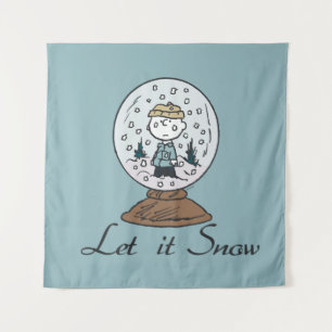 Erdnüsse Charlie Brown Snow Globe Wandteppich