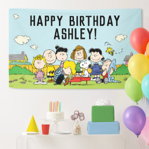 Erdnüsse   Charlie Brown und Gang Birthday Banner