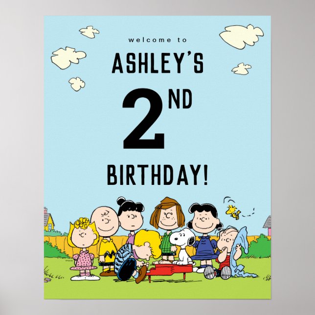 Erdnüsse | Charlie Brown und Gang Birthday Poster (Vorne)