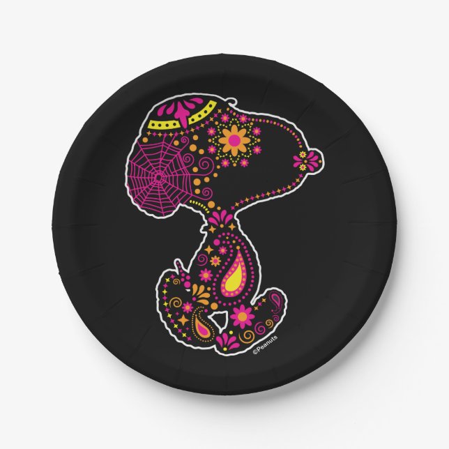 Erdnüsse | Dekorierter Tag des Hundes Pappteller (Vorderseite)