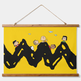 Erdnüsse   Die Gang auf dem Zig Zag Wandteppich Mit Holzrahmen